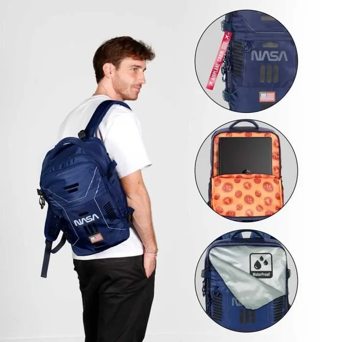 Sac à dos de cabine - NASA - Mercury - Bleu Foncé - 40x20x25 cm - Léger et imperméable-3