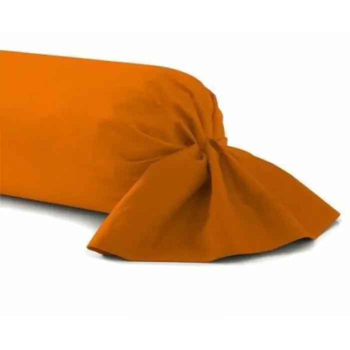 Taie de traversin - ORANGE - 45x185 cm - 100% coton - Tissu résistant - Lavable à 40°-0