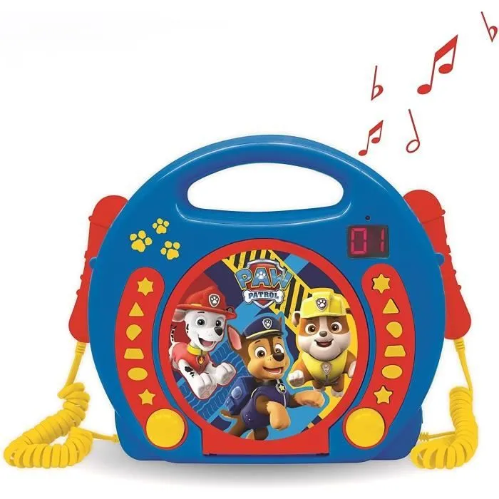 Lecteur CD portable avec 2 microphones Pat Patrouille-0