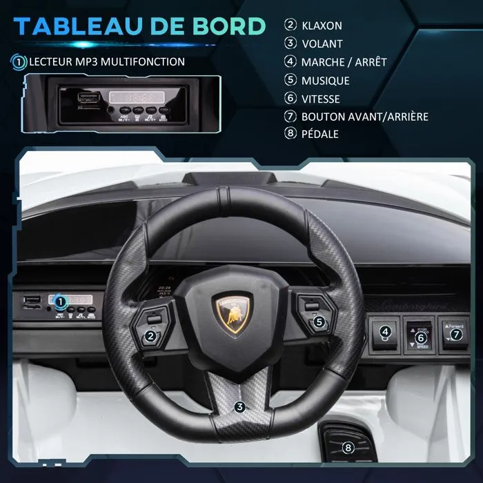 HOMCOM - voiture électrique enfants - PP - 108x62x40cm - Blanc-5