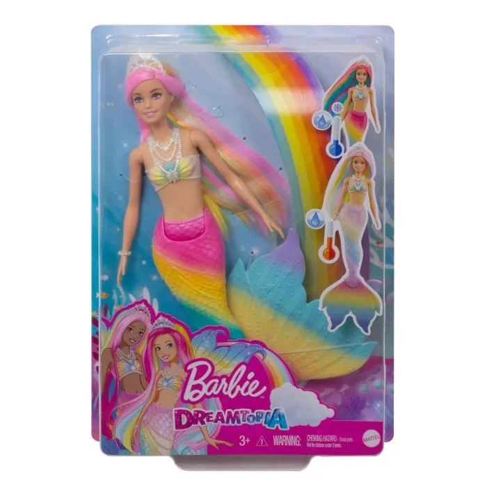 Barbie - Sirène Magique Arc-en-Ciel - Poupée - Dès 3 ans-4