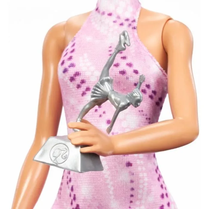 Barbie-Poupée Patineuse Artistique avec tenue amovible et trophée HRG37-3