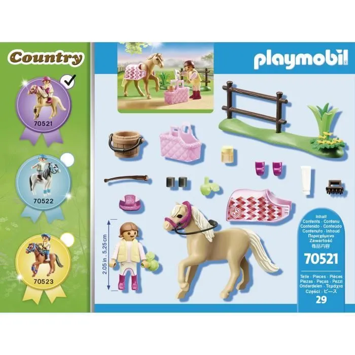 Country Cavalière avec poney beige-3