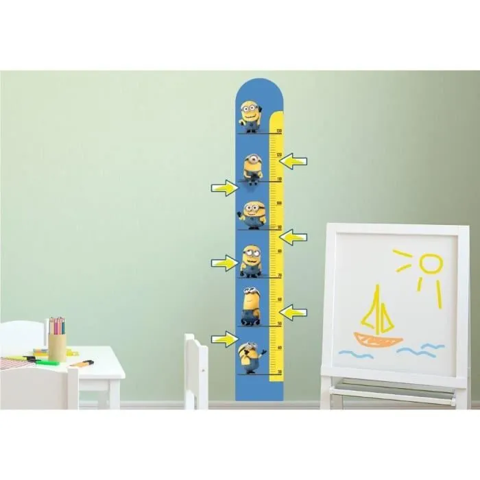 Sticker Mural - Minion - Mètre de Croissance - PVC Amovible - 50x70 cm - Décoration Enfant-0