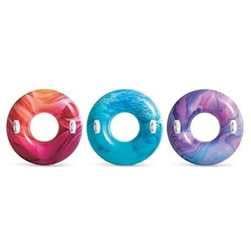 Bouée gonflable - INTEX - CIAMBELLA NATURE - 1,14 m - 2 poignées - Vinyle rouge, bleu, violet-0