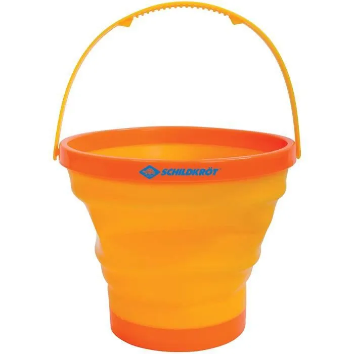 Seau de plage pliant Schildkröt-Funsports - Diamètre 20 cm - Volume de 2 litres - Orange et jaune-0