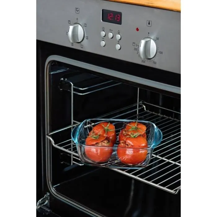 Boîte rectangulaire avec couvercle - PYREX - 1451021 - 20 x 17 cm - 1 L - Cook & Heat - Base en verre borosilicate-2