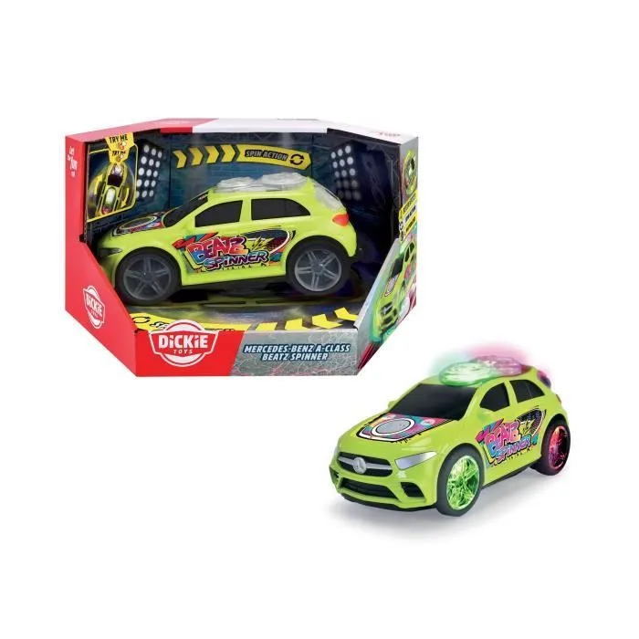 Voiture interactive musicale rotative Mercedes-Benz Classe A Beat Spinner Streets'n Beatz Green Light et son-0