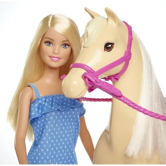 Barbie - Barbie et son cheval - Coffret Poupée Mannequin - 3 ans et + FXH13-2