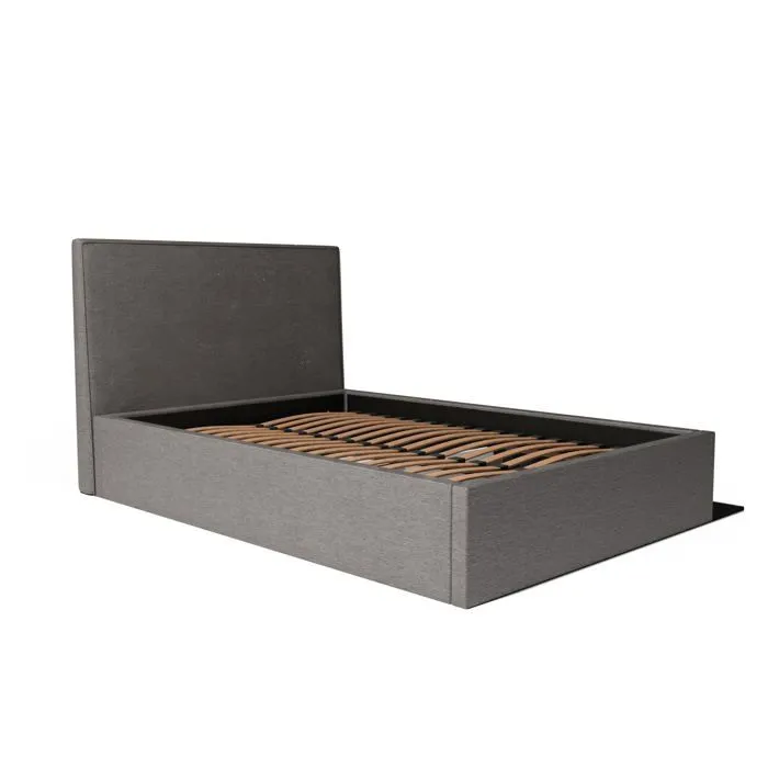 Lit Coffre - Gris - 140x190 / Avec-0