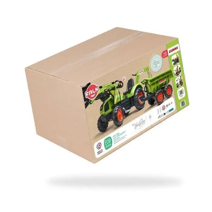 Tractopelle à pédales - Claas - Axos 330 - Excavatrice arrière - Remorque basculante - 50% Plastique recyclé-5
