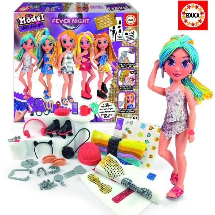 Jeu créatif - EDUCA - My Model Doll Design FEVER NIGHT - Crée ta poupée personnalisée et deviens styliste-1