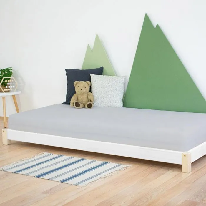 Lit simple TEENY 90 x 160 naturel et blanc-0