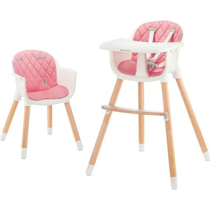 Chaise haute bébé évolutive KINDERKRAFT SIENNA - Plateau réglable - Rose-0