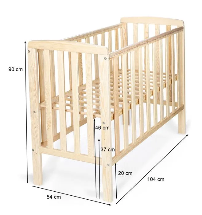 Lit Bébé Éléphant Style Scandinave Moderne en Bois natruel (100x50cm) : Douceur et Confort pour les Tout-Petits - Bois-3