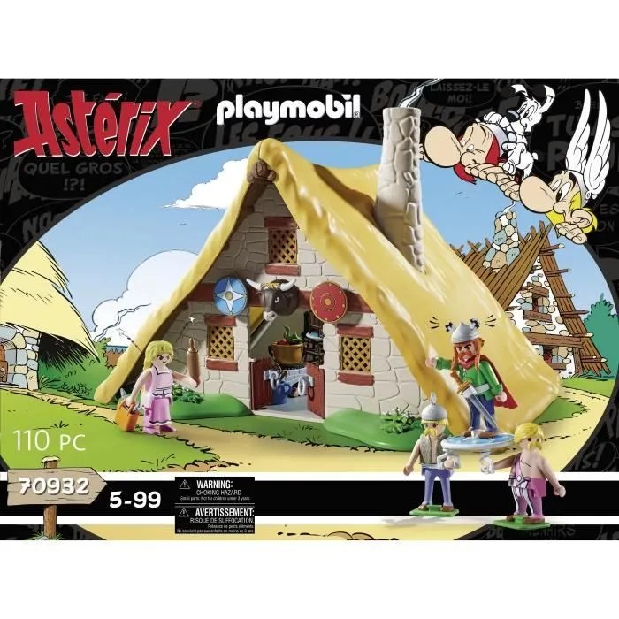 PLAYMOBIL 70932 Astérix, La hutte d'Abraracourcix, Personnages, 110 pièces, Dès 5 ans-5
