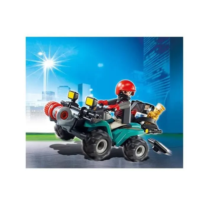 PLAYMOBIL 6879 - City Action - Quad avec Treuil et Bandit-2