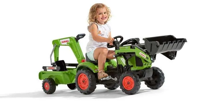 Tractopelle à pédales - FALK - Claas - Dès 2 ans - 100% Fabriqué en France - 60% de plastique recyclé-3