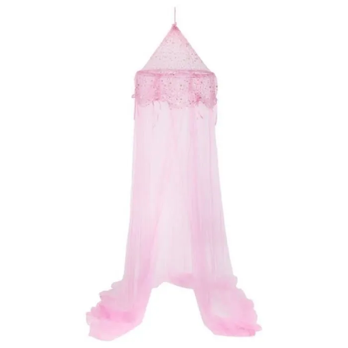 Ciel de Lit - Demoiselle - 250 cm - Rose - Voilage - Étoiles dorées-1