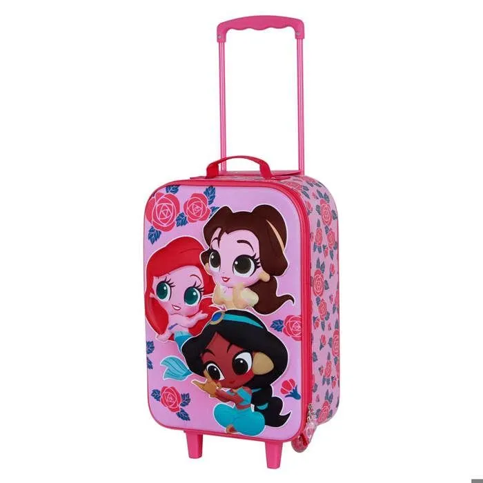 Valise Trolley Soft 3D - Disney Princesses Disney Flowers - Rose - Taille Unique-0