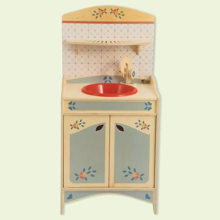 Dida - évier jouet en bois - Jeu d'imitation - Meubles bébé cuisine jouets modulaire-0