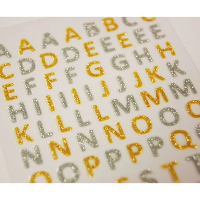 Stickers - Mini Classy - Alphabet - Or - Argent - Pour Enfants-0