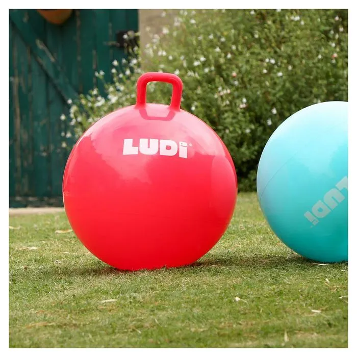 Ballon sauteur XXL LUDI Rouge - Pour enfants dès 5 ans - Résistant et polyvalent-5