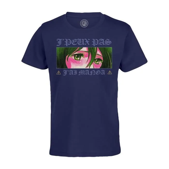 T-shirt Enfant Bleu J'peux Pas J'ai Manga Mikasa Anime Otaku Manga Fanart Waifu-0