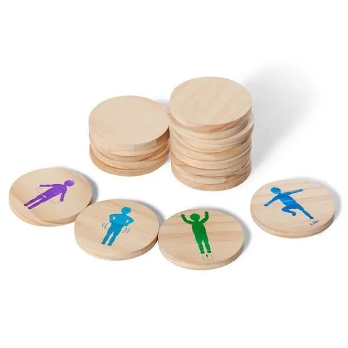 Jeu de Mouvements en Bois - BS - Moves - 30 min - 2 joueurs ou plus - Pièces avec dessins de mouvements-0