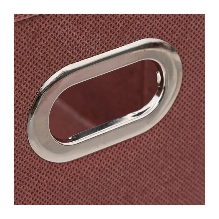 Boîte de rangement tissu Terracotta 15 x 31 x 15 cm - FIVE - Rouge-1
