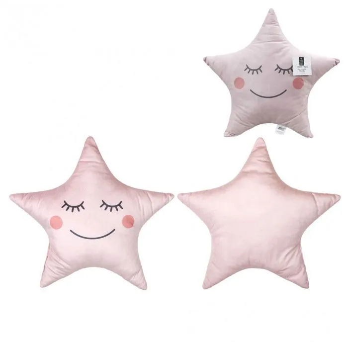 Coussin - Forme étoile - 44 x 37 cm - Rose-2