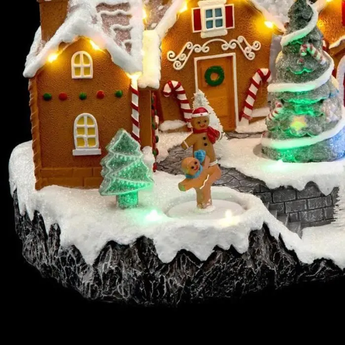 Village de Noël pain d'épices animé/musical 25 LED + transfo Feeric lights & christmas-0