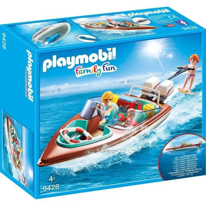 PLAYMOBIL - Family Fun - Vacanciers avec vedette et moteur submersible-0