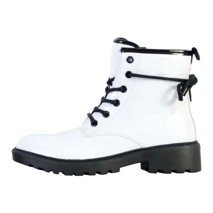 Bottines enfant Geox - Casey - Blanc/Noir - Fermeture à lacets, zip et scratch - Confort exceptionnel-0