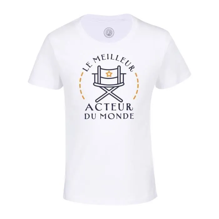 T-shirt Enfant Blanc Le Meilleur Acteur du Monde Cinema Theatre Comédien-0