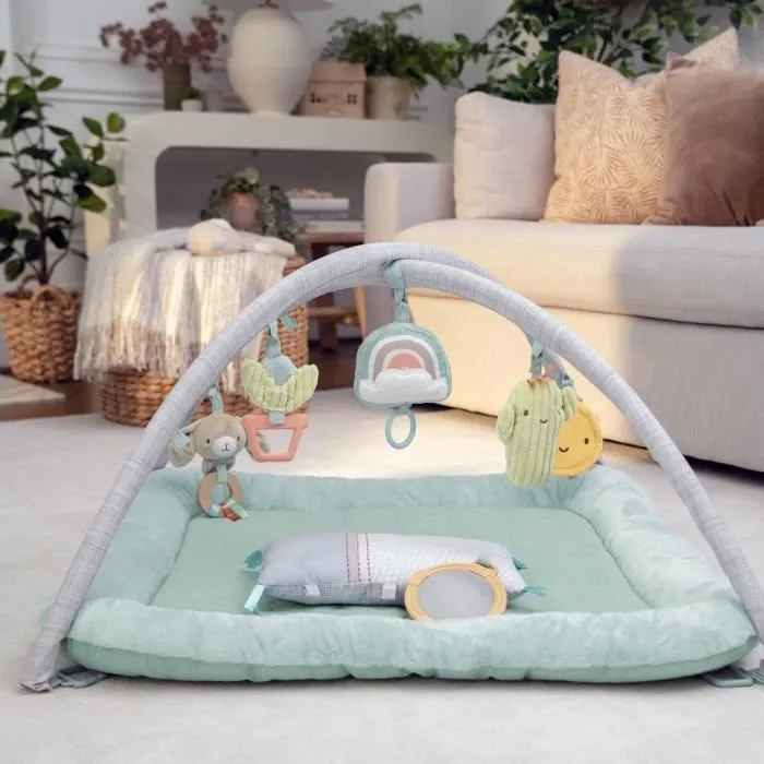 INGENUITY Tapis d'éveil au sol bébé Calm Spring Extra moelleux 6 jouets mutil sensoriels détachable-5