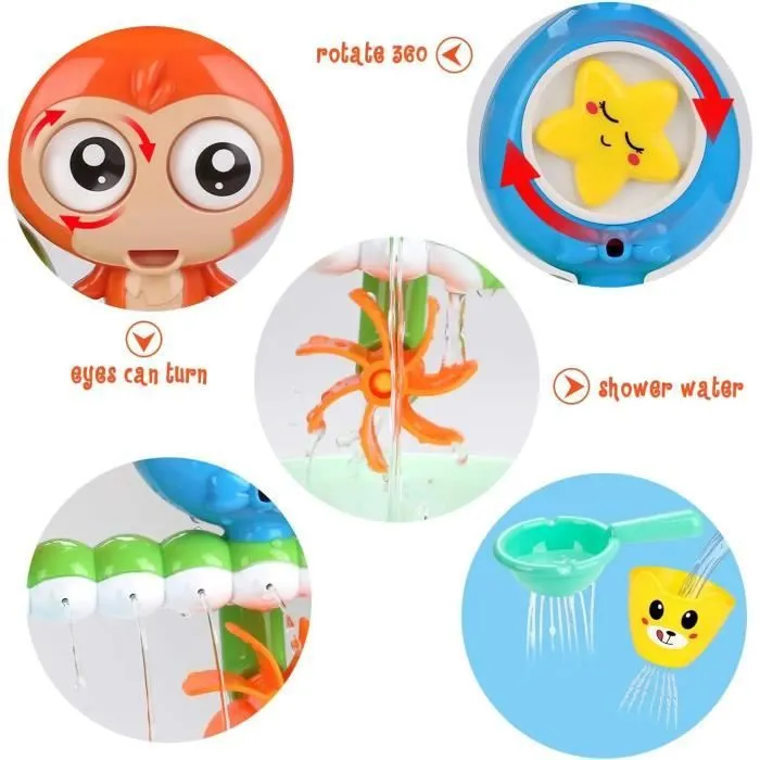 Jouet de Bain Cascade Interactif pour Bébé et Enfants - HAUTSTORE - 14 pièces - Multicolore-2