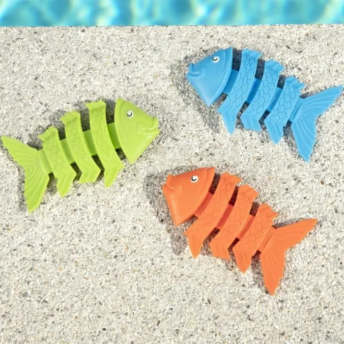 Jeu de Piscine Bestway Squiggle Wiggle - Poissons Bleu Orange Vert - Enfants 3 ans et plus-2