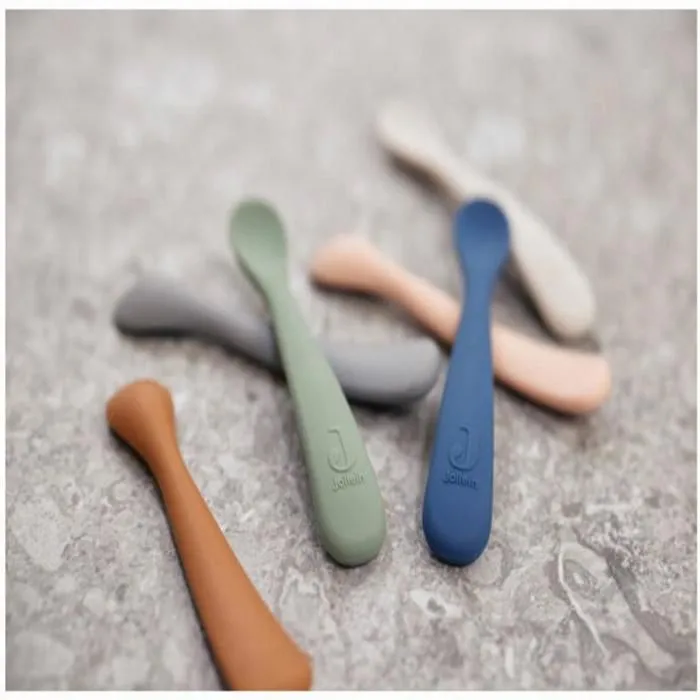 Cuillère bébé souple en silicone - JOLLEIN - Vert - A partir de 6 mois-1