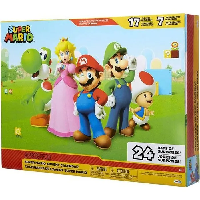 Calendrier de l'Avent Nintendo - 24 Surprises dont 17 Figurines et 7 Accessoires - avec Personnages Spéciaux en Edition Limitée-0
