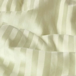 Housse de couette + taie d'oreiller rayées coton égyptien 330 fils Vert sauge 135 x 200 cm-2