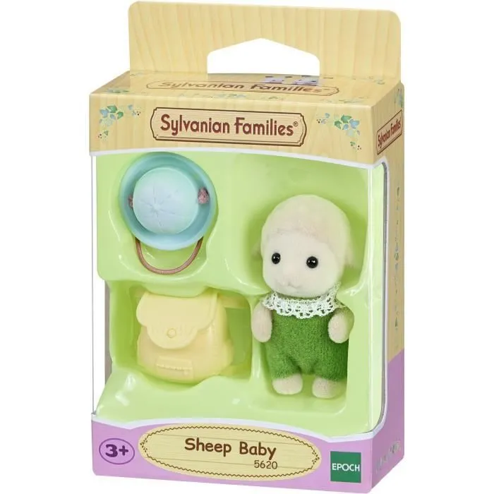SYLVANIAN FAMILIES - Bébé mouton avec chapeau et sac - Couleur beige - Mixte - A partir de 3 ans-3