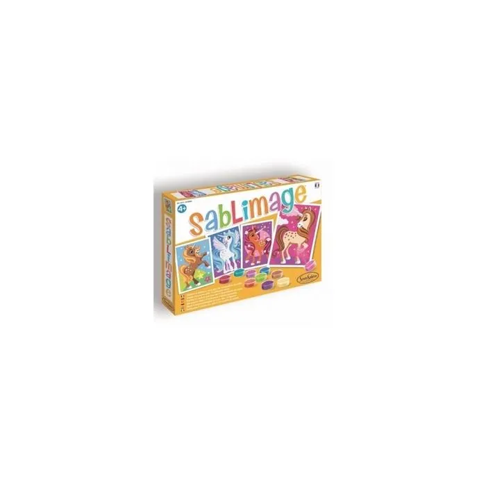 Jeu créatif - SENTOSPHERE - Sablimage licornes - Pour enfant de 4 ans - Tableaux sans se salir-1