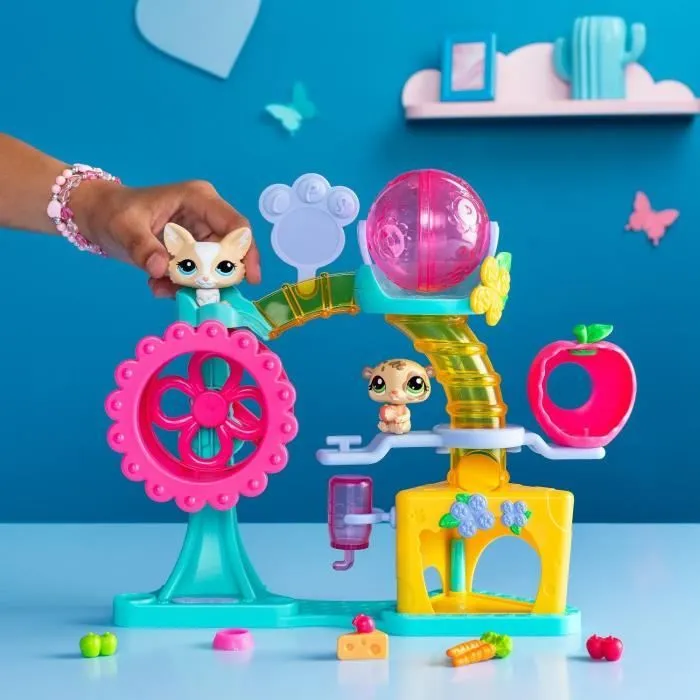 BANDAI - Littlest Pet Shop - Coffret Fun Factory - Ensemble de jeu avec 2 animaux, décor et accessoires - BF00519-3