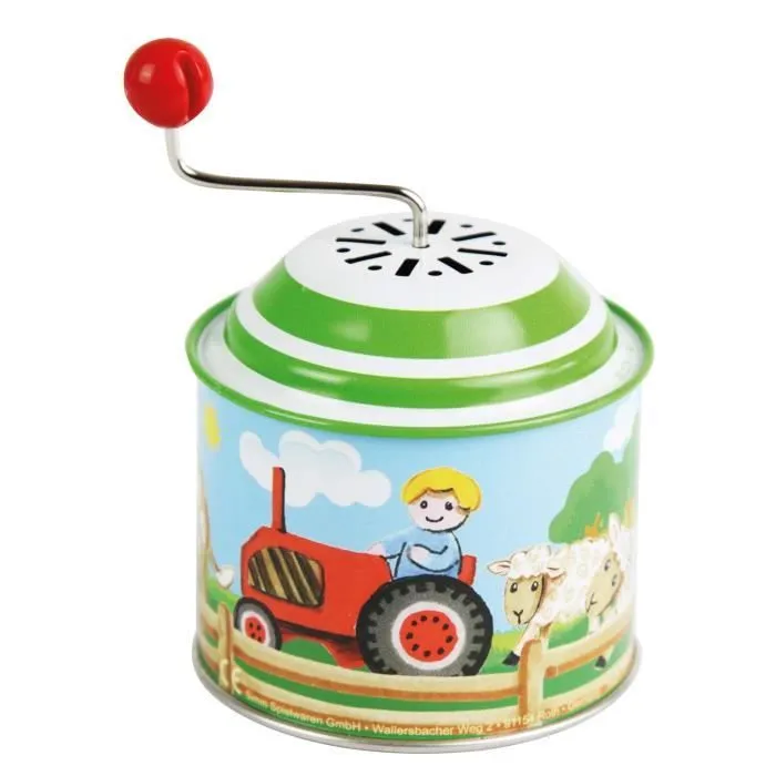 Bolz Boîte à Musique Motif Ferme Orgel Env. Boîte rotative en métal avec mélodie Old MC Donald Has a Farm, boîte rotative en-0