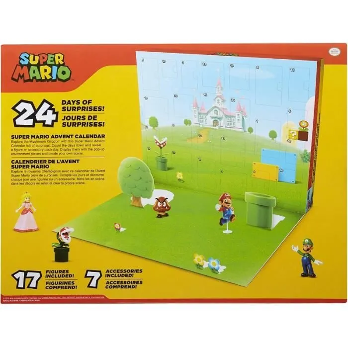 Calendrier de l'Avent Nintendo - 24 Surprises dont 17 Figurines et 7 Accessoires - avec Personnages Spéciaux en Edition Limitée-1