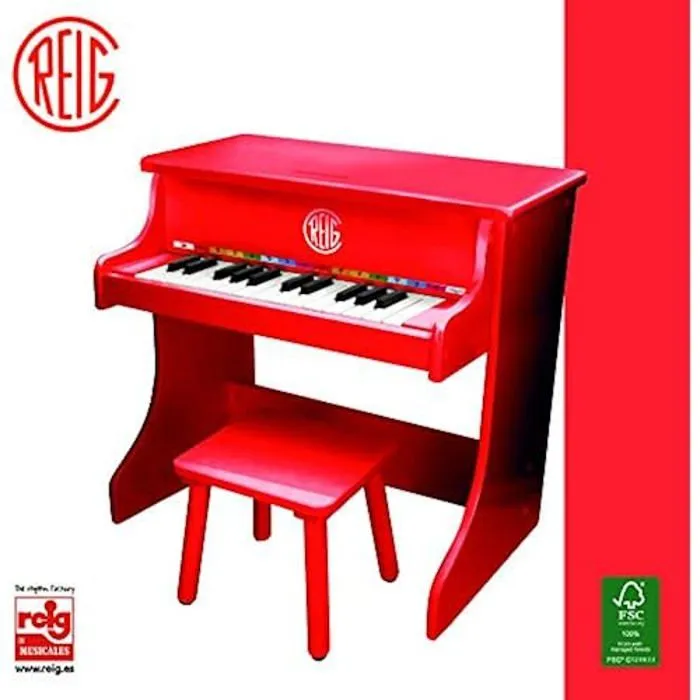 Piano Vertical - REIG - Modèle 7094 - Électronique - Multicolore - Avec Banquette-1