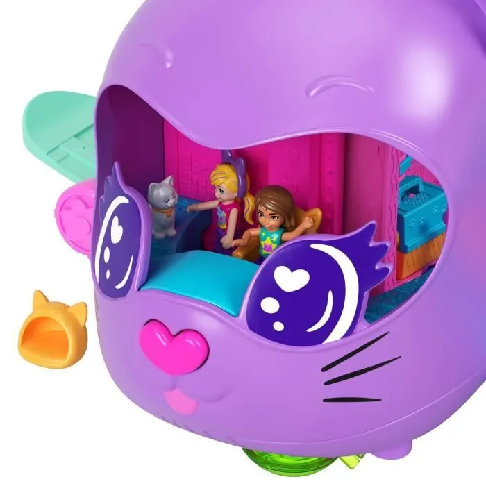 Polly Pocket-Avion Chaton Transformable-Coffret avec 2 mini-figurines HWP19-7
