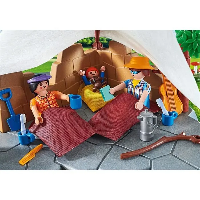 PLAYMOBIL - Family Fun Famille de campeurs - Figurine miniature - Camping en famille-1