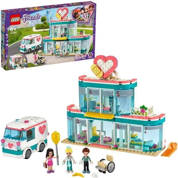 LEGO® Friends 41394 L’hôpital de Heartlake City avec Mini Poupées et Jouet Ambulance, pour Filles et Garçons de 6 ans et +-0